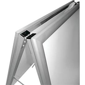 Kundenstopper A1, wetterfest, beidseitig einsetzbar, silbern eloxiert