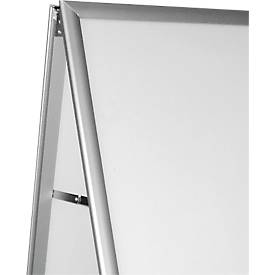 Kundenstopper A1, wetterfest, beidseitig einsetzbar, silbern eloxiert