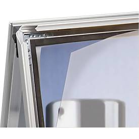 Kundenstopper A1, wetterfest, beidseitig einsetzbar, silbern eloxiert