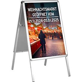 Kundenstopper, Format A1, beidseitig nutzbar, Antireflex-Folie, wetterfest, B 639 x T 700 x H 1120 mm, ohne Plakat