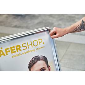 Kundenstopper, Format A1, beidseitig nutzbar, Antireflex-Folie, wetterfest, B 639 x T 700 x H 1120 mm, ohne Plakat