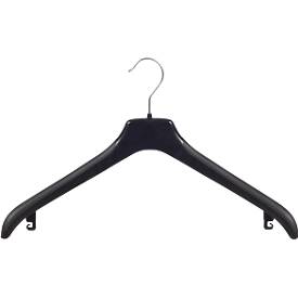 Kunststof kleerhanger NF44, zonder stang, B 440 mm, zwart