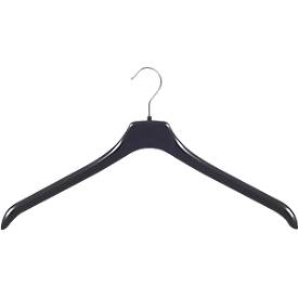 Kunststof kleerhanger NF49, zonder stang, B 490 mm, zwart