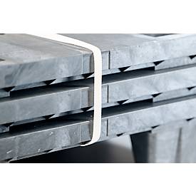 Kunststoff-Mehrweg-Stapelpalette KIGAnesto®, 8 kg, geschlossenes Deck, bis 3500 kg, stapelbar, 100% Recyclingmaterial, mit Rand, anthrazit