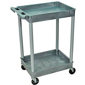 Kunststoff-Mehrzweckwagen, 2 Wannen-Etagen, grau