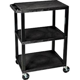 Kunststoff-Mehrzweckwagen, 3 Etagen, schwarz