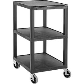 Kunststoff-Mehrzweckwagen, 3 Etagen, schwarz