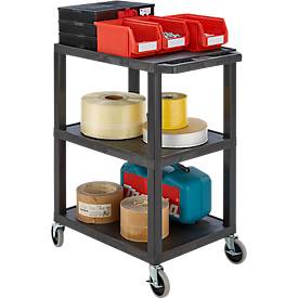 Kunststoff-Mehrzweckwagen, 3 Etagen, schwarz