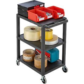 Kunststoff-Mehrzweckwagen, 3 Etagen, schwarz