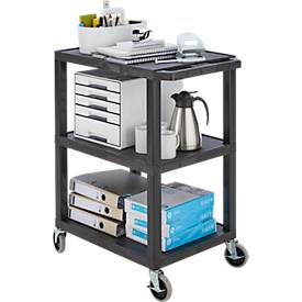 Kunststoff-Mehrzweckwagen, 3 Etagen, schwarz