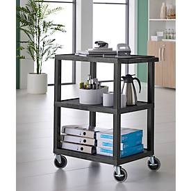 Kunststoff-Mehrzweckwagen, 3 Etagen, schwarz