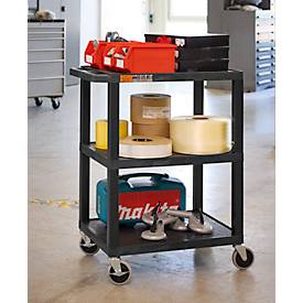 Kunststoff-Mehrzweckwagen, 3 Etagen, schwarz