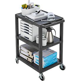 Kunststoff-Mehrzweckwagen, 3 Etagen, schwarz