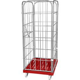 Kunststoff-Rollplatte mit 2 Seitengittern, 1 Rückwand, 1 Vorderwand