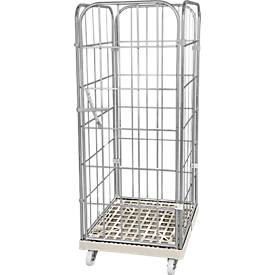 Kunststoff-Rollplatte mit 2 Seitengittern, 1 Rückwand, 1 Vorderwand