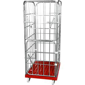 Kunststoffrollplatte, 2 Seitengittern, 1 Rückwand, 2 halbe Vorderwände