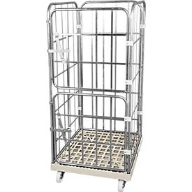 Kunststoffrollplatte mit 2 Seitengittern, grau RAL7032