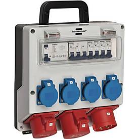 Kunststoffwandverteiler CEE-32 A,5-polig 1xCEE 16 A,1xCEE 32A,4x230V
