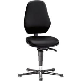 Labordrehstuhl Basic 9132, mit Gleitern, Kunstelder, Stamskin Top schwarz