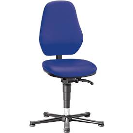 Labordrehstuhl Basic 9132, mit Gleitern, Kunstleder, Stamskin Top blau
