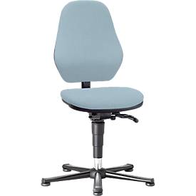 Labordrehstuhl Basic 9135, mit Gleitern, Stoffpolster, Duotec grau