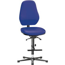 Labordrehstuhl Basic, mit Aufstiegshilfe, Kunstleder, Stamskin Top blau