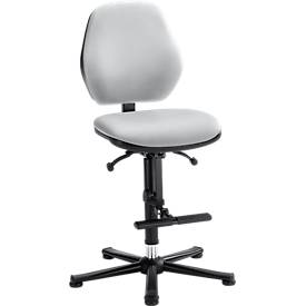 Labordrehstuhl LEANOS 9131, Kunstleder, grau