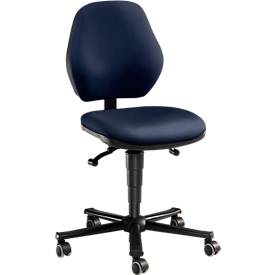 Labordrehstuhl LEANOS 9133, Kunstleder, blau