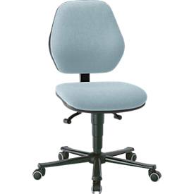 Labordrehstuhl LEANOS 9133, mit Rollen, Stoffpolster, Duotec grau