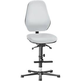 Labordrehstuhl LEANOS 9136, Kunstleder, grau