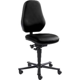 Labordrehstuhl LEANOS 9138, Kunstleder, Stamskin Top schwarz