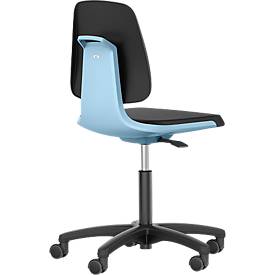 LABSIT Labordrehstuhl, o. Armlehne, mit Rollen, Rückenlehnenhöhe 420 mm, Stoff, blau