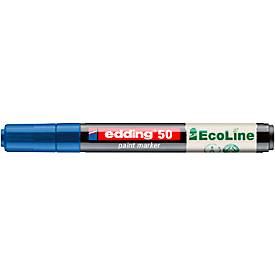 Lackmarker Edding 50 EcoLine, Schreibfarbe Blau, Rundspitze, Strichstärke 2-3 mm, mit Kappe, wasserbasiert, nachfüllbar, 1 Stück