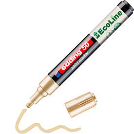 Lackmarker Edding 50 EcoLine, Schreibfarbe Gold, Rundspitze, Strichstärke 2-3 mm, mit Kappe, wasserbasiert, nachfüllbar, 1 Stück
