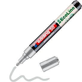 Lackmarker Edding 50 EcoLine, Schreibfarbe Silber, Rundspitze, Strichstärke 2-3 mm, mit Kappe, wasserbasiert, nachfüllbar, 1 Stück