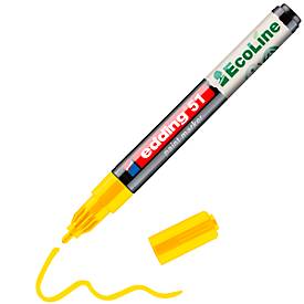 Lackmarker Edding 51 EcoLine, Schreibfarbe Gelb, Rundspitze, Strichstärke 1-2 mm, mit Kappe, wasserbasiert, nachfüllbar, 10 Stück