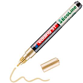 Lackmarker Edding 51 EcoLine, Schreibfarbe Gold, Rundspitze, Strichstärke 1-2 mm, mit Kappe, wasserbasiert, nachfüllbar, 10 Stück
