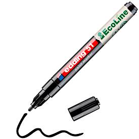 Lackmarker Edding 51 EcoLine, Schreibfarbe Schwarz, Rundspitze, Strichstärke 1-2 mm, mit Kappe, wasserbasiert, nachfüllbar, 10 Stück
