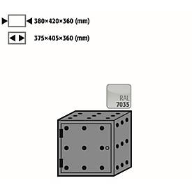 Image of Lagerbox für asecos Sicherheitsschränke der Q30, Q90 und S90 Serie, Stahlblech, lichtgrau, B 380 x T 420 x H 360 mm, Türanschlag links