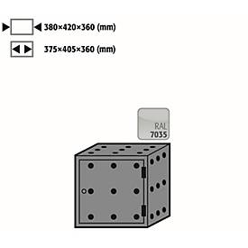 Image of Lagerbox für asecos Sicherheitsschränke der Q30, Q90 und S90 Serie, Stahlblech, lichtgrau, B 380 x T 420 x H 360 mm, Türanschlag rechts