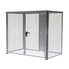 Lagerbox LBM 1500, abschließbar, Doppelflügeltor, B 2160 x H 1985 mm, zur Bodenbefestigung, Baukastensystem, B 2450 x T 1595 x H 2100, feuerverzinkt