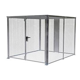 Lagerbox LBM 3000, abschließbar, Doppelflügeltor, B 3010 x H 1985 mm, zur Bodenbefestigung, Baukastensystem, B 2450 x T 5885 x H 2100, feuerverzinkt