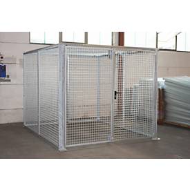 Lagerbox LBM 3000, abschließbar, Doppelflügeltor, B 3010 x H 1985 mm, zur Bodenbefestigung, Baukastensystem, B 2450 x T 5885 x H 2100, feuerverzinkt