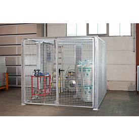 Lagerbox LBM 3000, abschließbar, Doppelflügeltor, B 3010 x H 1985 mm, zur Bodenbefestigung, Baukastensystem, B 2450 x T 5885 x H 2100, feuerverzinkt