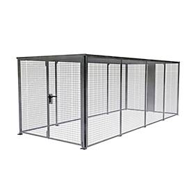 Lagerbox LBM 6000, abschließbar, Doppelflügeltor, B 2160 x H 1985 mm, zur Bodenbefestigung, Baukastensystem, B 2450 x T 5885 x H 2100, feuerverzinkt