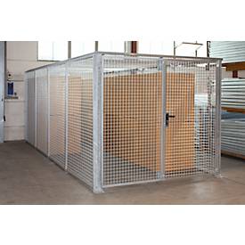 Lagerbox LBM 6000, abschließbar, Doppelflügeltor, B 2160 x H 1985 mm, zur Bodenbefestigung, Baukastensystem, B 2450 x T 5885 x H 2100, feuerverzinkt