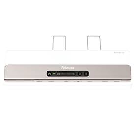 Laminiergerät Fellowes® Amaris A3, bis A3, für Folienstärke 80-175 μ, 800 mm/min, Aufwärmzeit 1 min, 3 Heizstufen, 10 Laminierfolien, silber-weiß