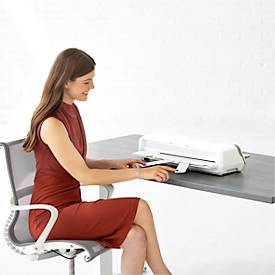 Laminiergerät Fellowes® Venus A3, bis A3, für Folienstärke bis 250 μ, 2180 mm/min, Auto-Rücklauf, Aufwärmzeit 30 sek-1 min, mit 10 Folien, silber-weiß
