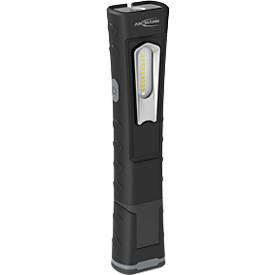 Lampe d'atelier LED Ansmann WL1000R, 1000 lm (lampe principale), 180 lm (lampe bouton), jusqu'à 46 h, L 57,5 × P 37,5 × H 256 mm, plastique, noir