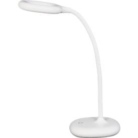 Lampe de bureau Galy 1800 LED UNILUX  -  2 W -200lm - 3600 K - variateur tactile - inclinable - batterie-ion - câble USB - blanc